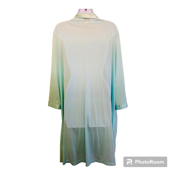 Vanity Fair Woman’s Embroidered Satin Semi-Shear Nightgown Robe Plus Size 2XL - Picture 2 of 10